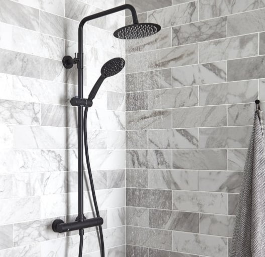 Matt Black Bar Shower Valve Shower Package Kit in STOCK